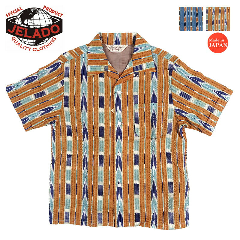 JELADO ジェラード 半袖 シアサッカー ウエストコースト シャツ 矢尻柄 S/S Westcoast Shirt SG21113 【2026年春夏新作】