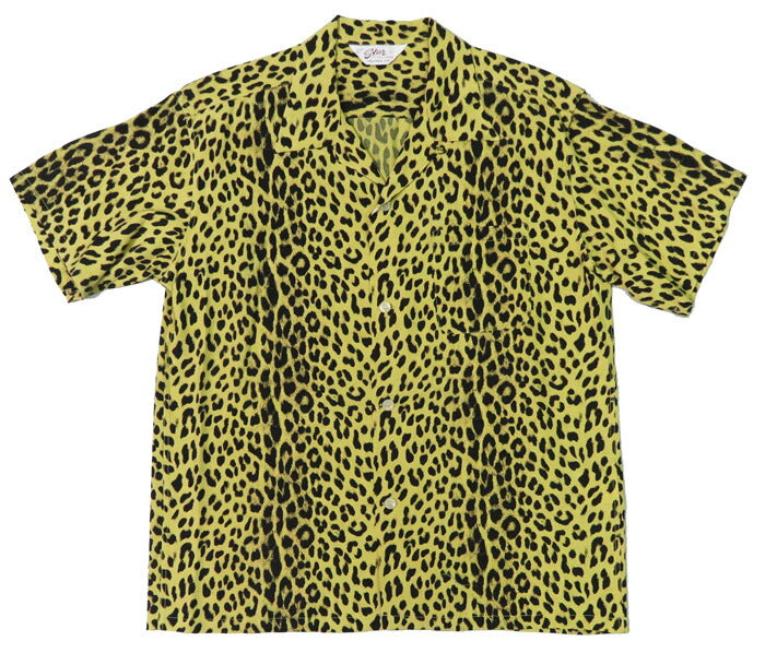 STAR OF HOLLYWOOD スターオブハリウッド 半袖 レーヨン オープンカラー シャツ LEOPARD アロハシャツ ハワイアンシャツ SH39490