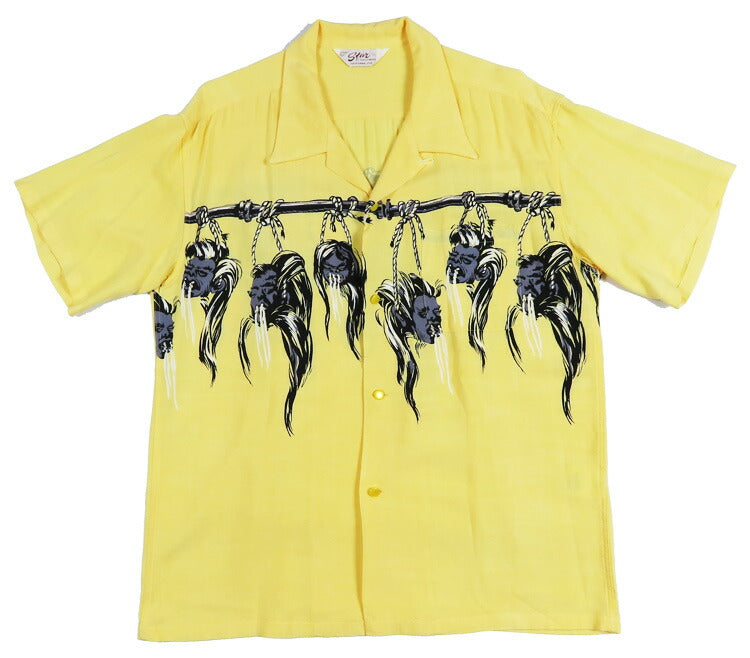 STAR OF HOLLYWOOD スターオブハリウッド 半袖 レーヨン オープンカラー シャツ SHRUNKEN HEAD アロハシャツ ハワイアンシャツ SH29705 【2026年春夏新作】