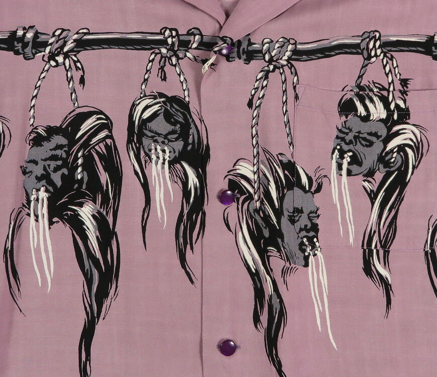 STAR OF HOLLYWOOD スターオブハリウッド 半袖 レーヨン オープンカラー シャツ SHRUNKEN HEAD アロハシャツ ハワイアンシャツ SH29705 【2026年春夏新作】