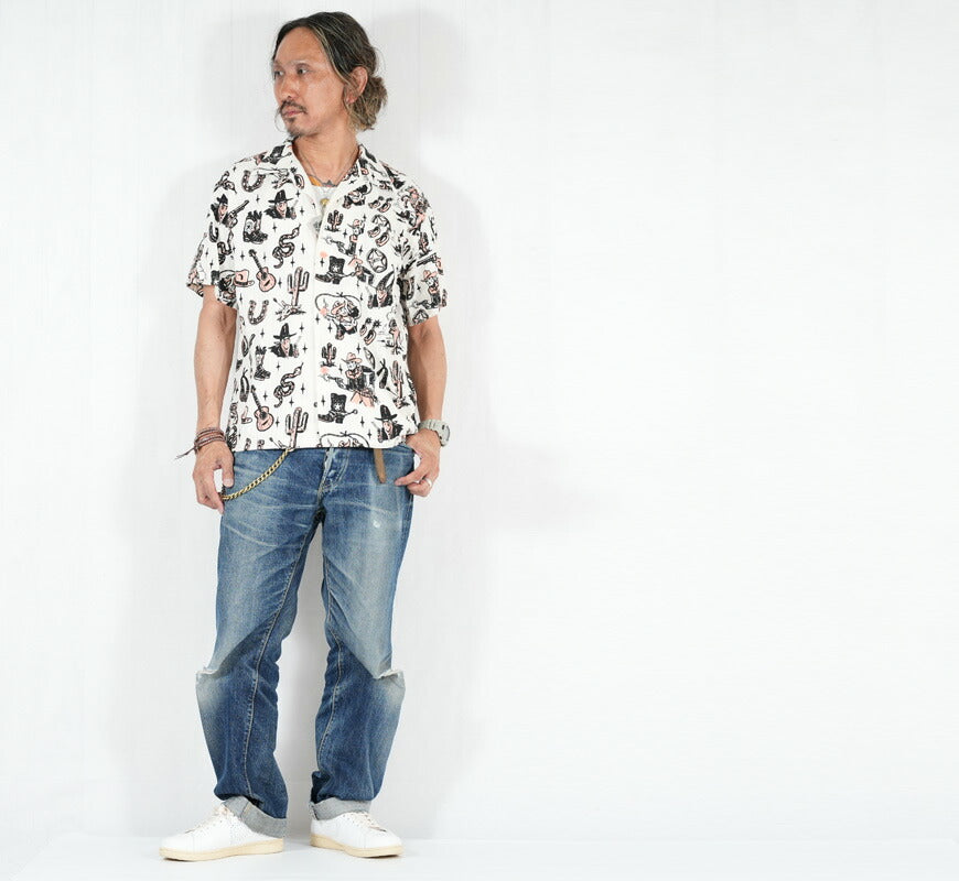 STAR OF HOLLYWOOD สตาร์ออฟฮอลลีวูด เสื้อเชิ้ตแขนสั้นผ้าคอตตอนด็อบบี้ ปกเปิด รุ่น "THE WESTERNE" โดย VINCE RAY เสื้ออะโลฮา เสื้อฮาวาย SH39706 【คอลเลกชันใหม่ฤดูใบไม้ผลิ/ฤดูร้อน 2026】