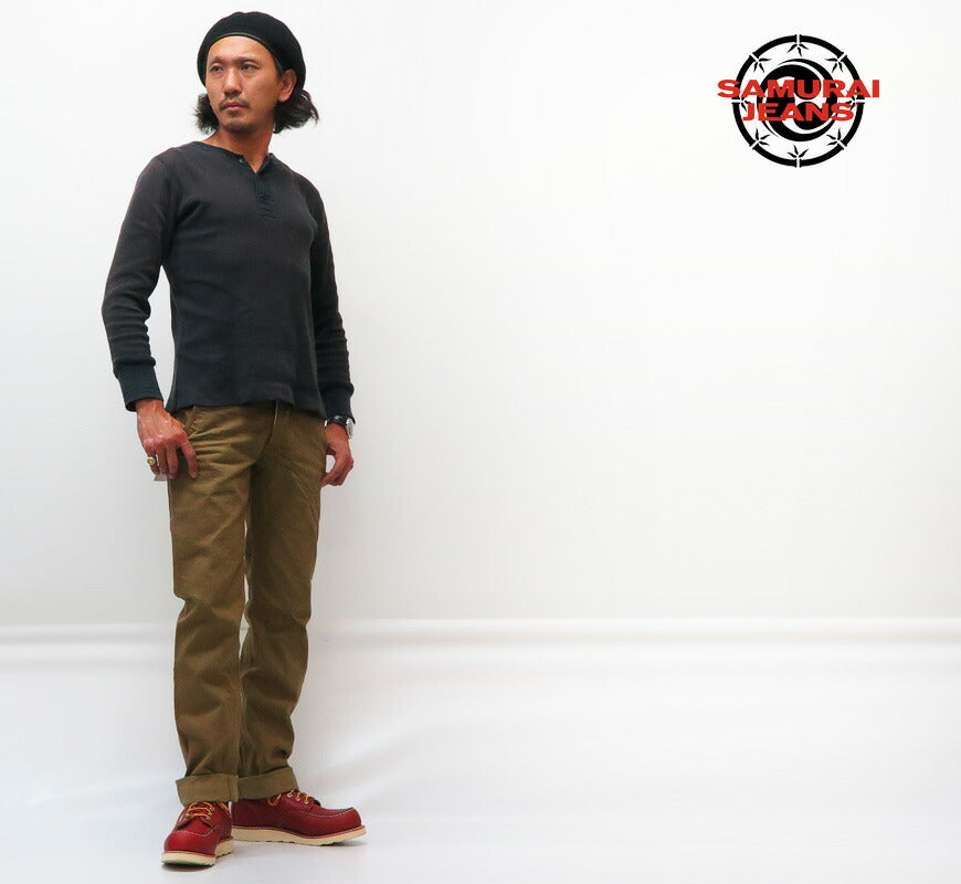 サムライジーンズ SAMURAI JEANS 15oz ヘビー チノ トラウザーズ チノパン パンツ カーキ SJ42CP 【2019年 秋冬 新作】