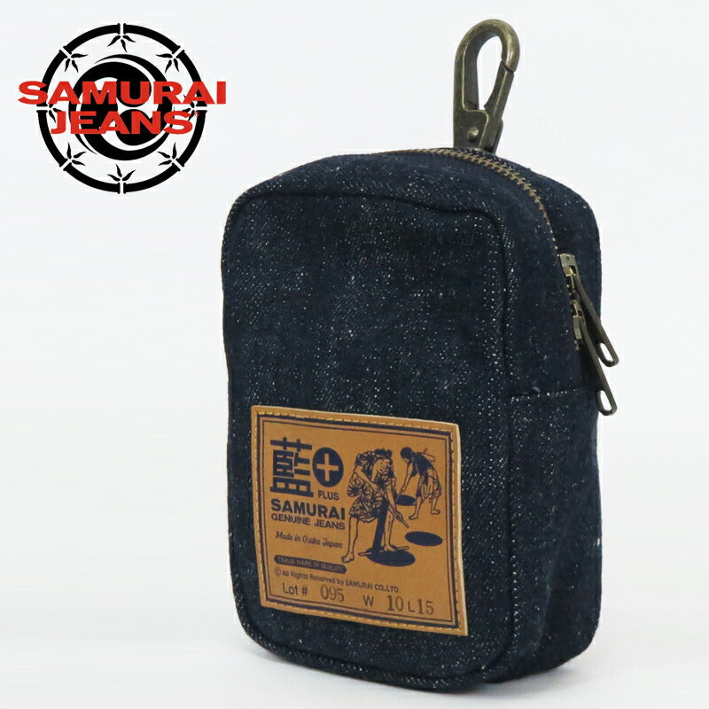 サムライジーンズ SAMURAI JEANS ミニ デニムポーチ 18oz藍＋サムライコットンセルビッチデニム SJDP24-AI