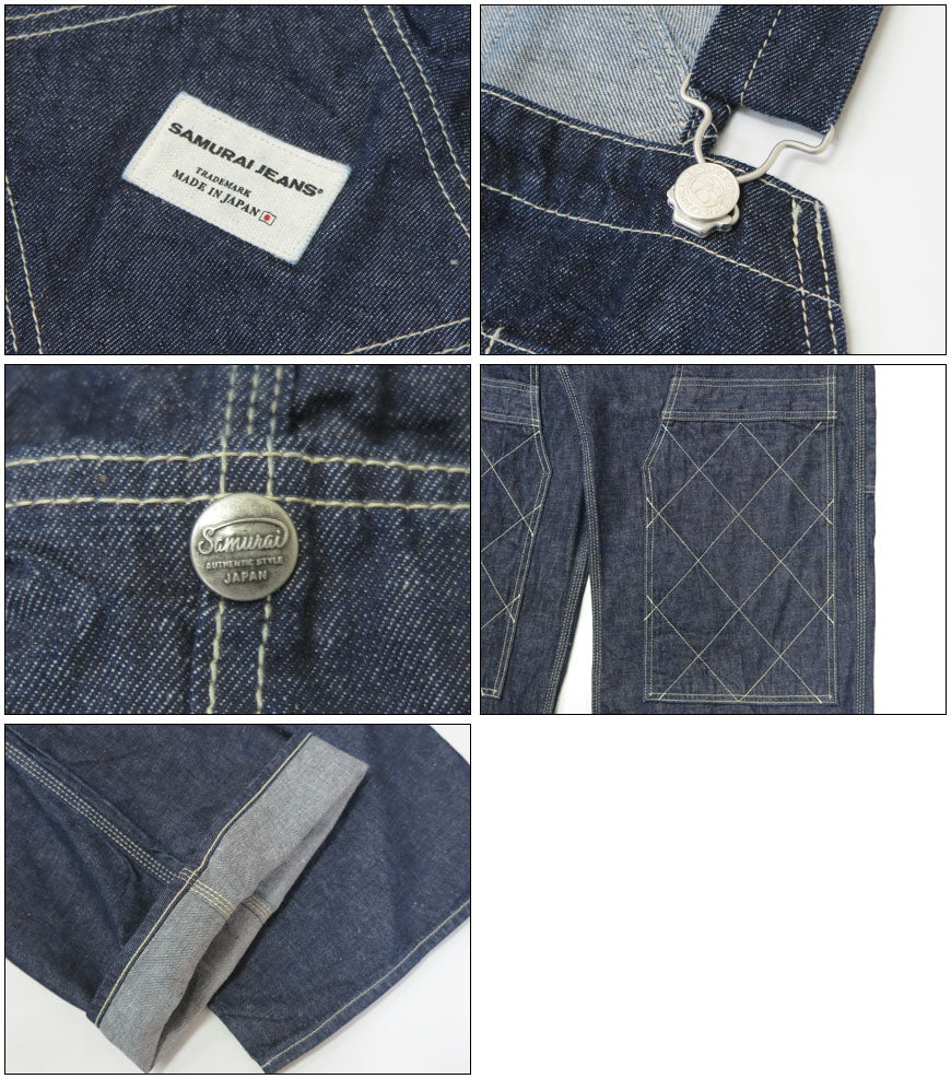 ซามูไรจีन्स SAMURAI JEANS กางเกงเอี๊ยมผ้ายีนส์คอตตอนซามูไร 10oz SJOVAL-SC01