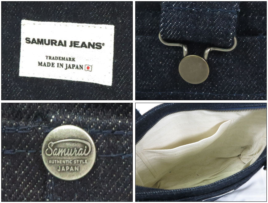 サムライジーンズ SAMURAI JEANS 25ozスペシャルセルビッチデニム 15oz硫化染めヘビーダックセルビッチ オーバーオール型 ショルダーバッグ SJOVB24