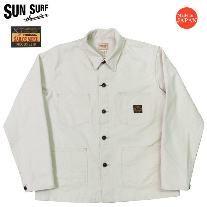 Sun Surf SAILOR MOKU PRODUCTS 10oz. Katoen Duck Wit Werkjack Coverall SM15689