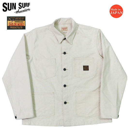 SUN SURF サンサーフ SAILOR MOKU PRODUCTS 10oz. コットンダック ホワイト ワークジャケット カバーオール SM15689