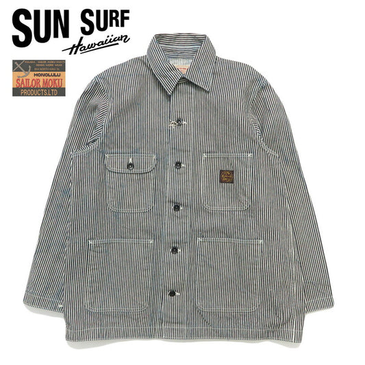 SUN SURF サンサーフ SAILOR MOKU PRODUCTS 12.5oz. HICKORY STRIPE WORK JACKET  ワークジャケット カバーオール SM15903 【2026年春夏新作】
