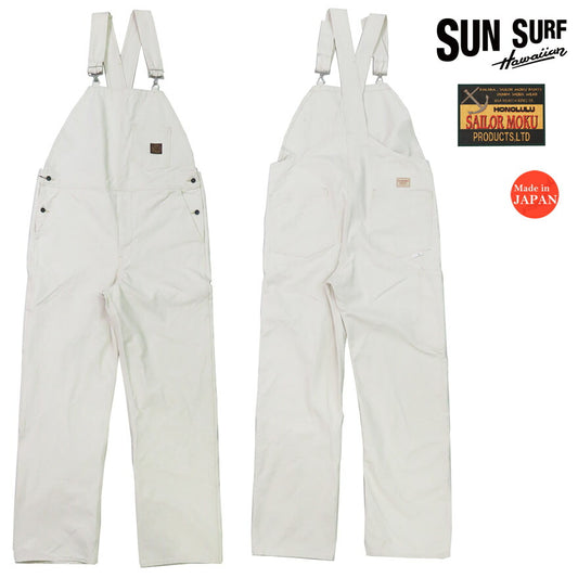 SUN SURF サンサーフ SAILOR MOKU PRODUCTS 10oz. Baumwoll-Duck Weiß Latzhose SM42523