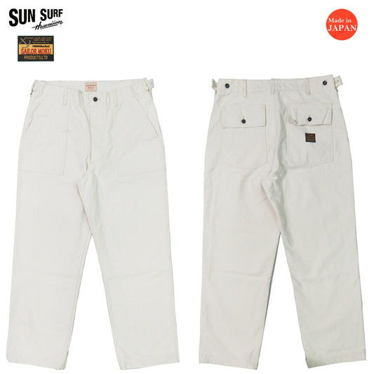 SUN SURF サンサーフ SAILOR MOKU PRODUCTS 10oz. Baumwoll-Duck Weiß Arbeitshose SM42524