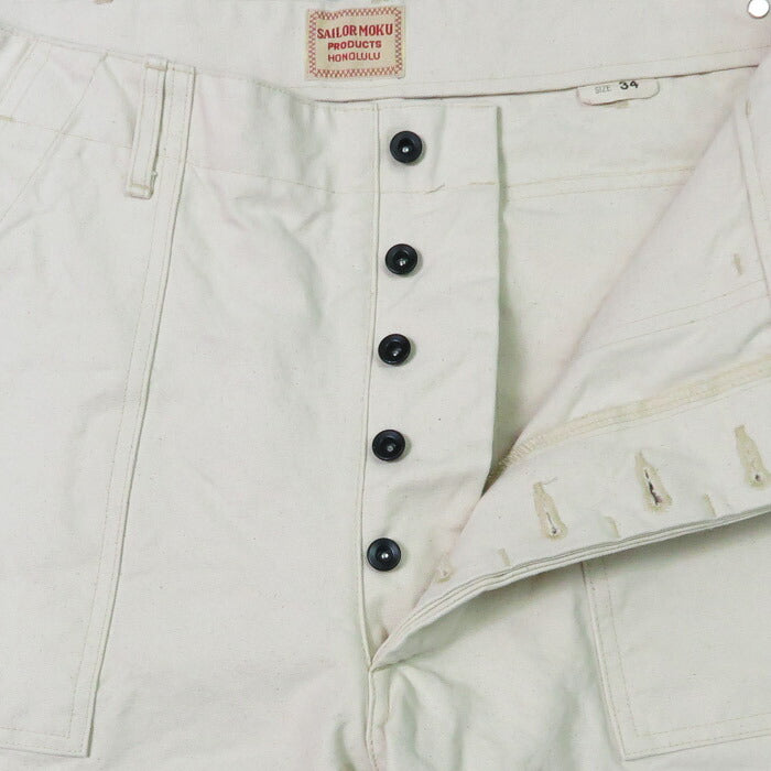 SUN SURF サンサーフ SAILOR MOKU PRODUCTS 10oz. コットンダック ホワイト ワークパンツ SM42524