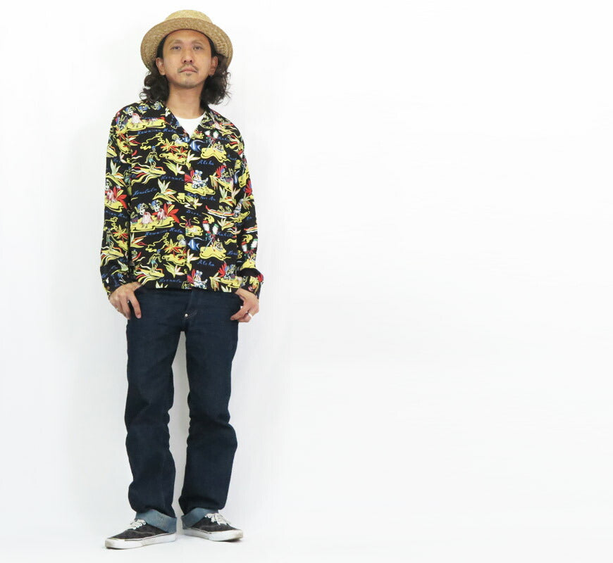 サンサーフ SUN SURF 長袖 レーヨンハワイアンシャツ HAWAIIAN HULA アロハシャツ SS29401