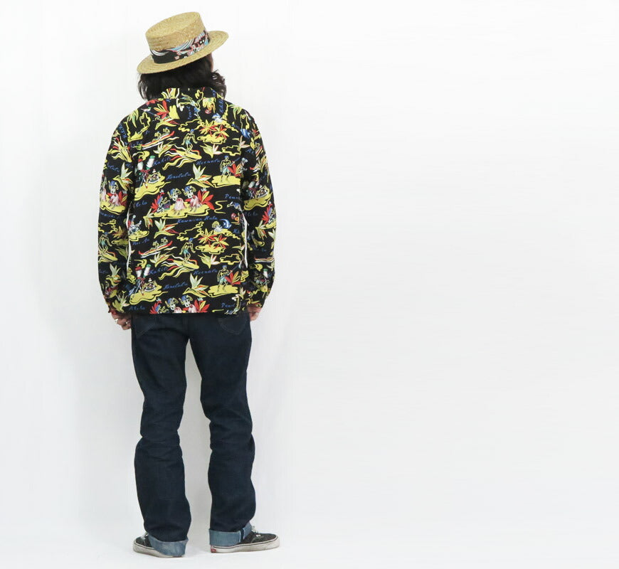 サンサーフ SUN SURF 長袖 レーヨンハワイアンシャツ HAWAIIAN HULA アロハシャツ SS29401