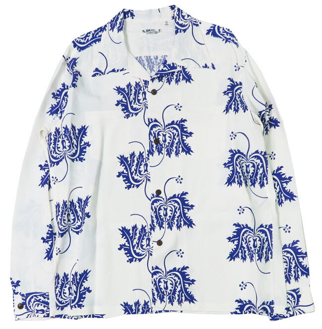 サンサーフ SUN SURF 長袖 レーヨンハワイアンシャツ CORAL HIBISCUS アロハシャツ SS29402