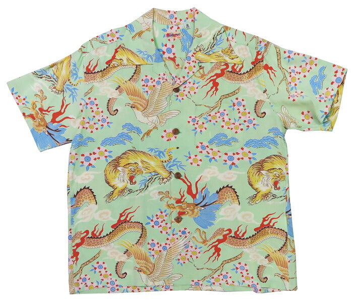 サンサーフ SUN SURF 半袖 レーヨン壁縮緬 ハワイアンシャツ 「THE TRIANGULAR FIGHT」 HOOKANO SPORTSWEAR アロハシャツ SS39414