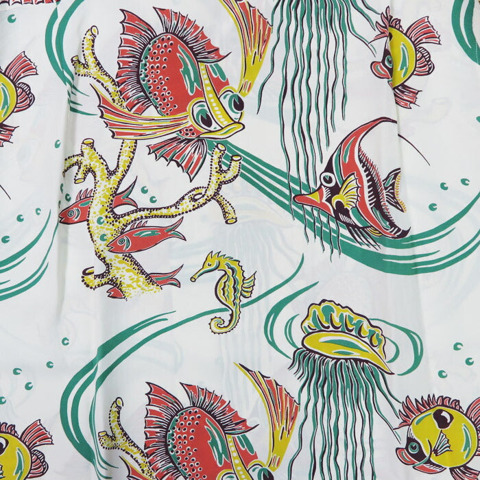サンサーフ SUN SURF Camisa hawaiana de rayón satinado manga corta "BUG EYED FIS" THE KAHALA Aloha SS39417