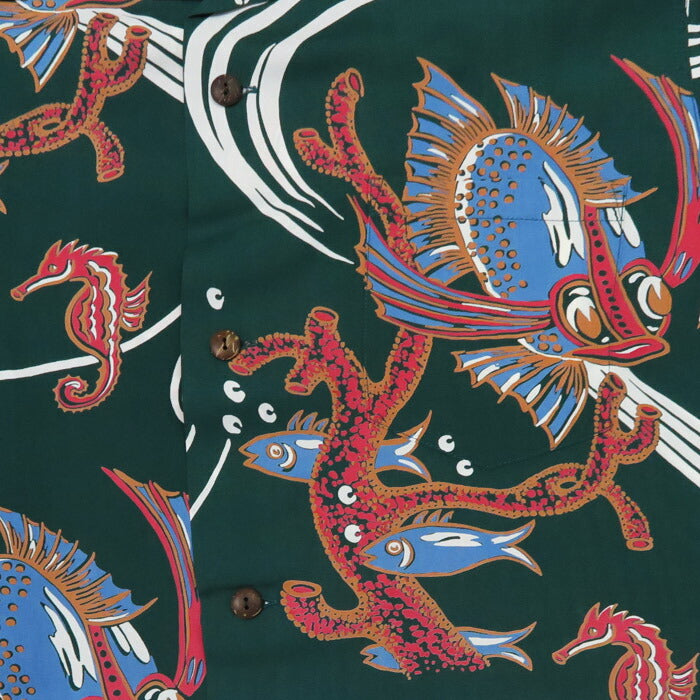 サンサーフ SUN SURF Camisa hawaiana de rayón satinado manga corta "BUG EYED FIS" THE KAHALA Aloha SS39417
