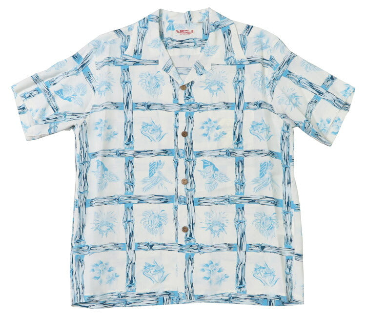サンサーフ SUN SURF เสื้อฮาวายแขนสั้นผ้าเรยอนลื่นลาย "ISLAND PLANTS" KAMEHAMEHA SS39419