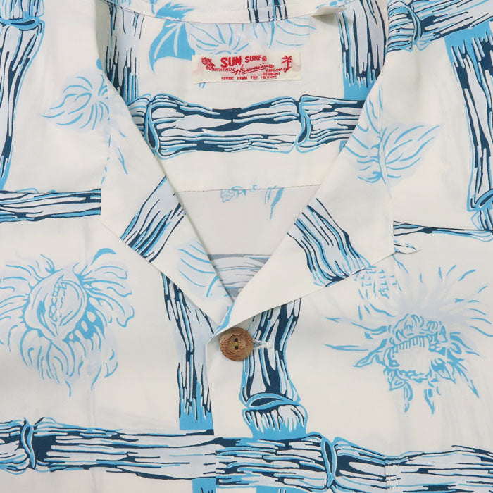 サンサーフ SUN SURF เสื้อฮาวายแขนสั้นผ้าเรยอนลื่นลาย "ISLAND PLANTS" KAMEHAMEHA SS39419