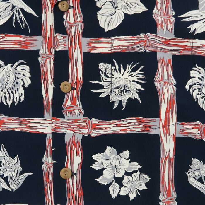 サンサーフ SUN SURF เสื้อฮาวายแขนสั้นผ้าเรยอนลื่นลาย "ISLAND PLANTS" KAMEHAMEHA SS39419
