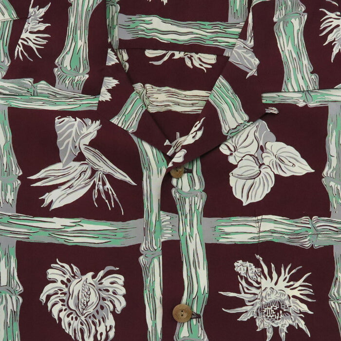 サンサーフ SUN SURF เสื้อฮาวายแขนสั้นผ้าเรยอนลื่นลาย "ISLAND PLANTS" KAMEHAMEHA SS39419
