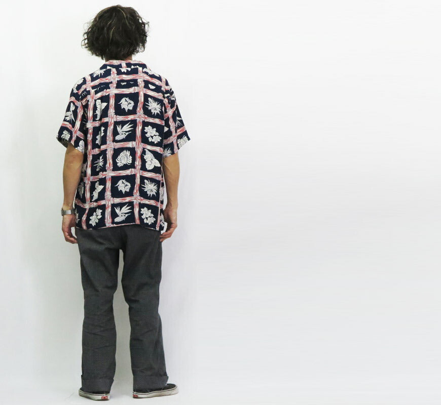 サンサーフ SUN SURF เสื้อฮาวายแขนสั้นผ้าเรยอนลื่นลาย "ISLAND PLANTS" KAMEHAMEHA SS39419