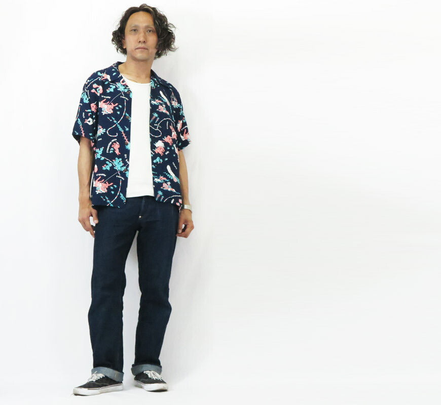 サンサーフ SUN SURF 半袖 レーヨン羽二重 ハワイアンシャツ 「PANIOLA TOWN」 ALOHA アロハシャツ SS39420