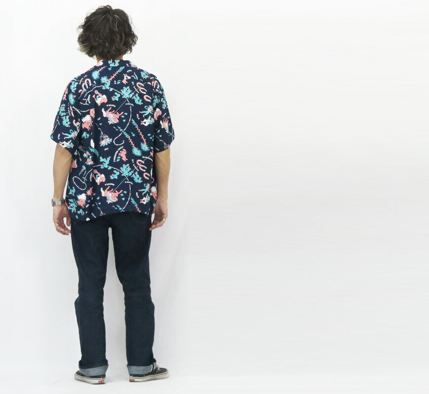 サンサーフ SUN SURF 半袖 レーヨン羽二重 ハワイアンシャツ 「PANIOLA TOWN」 ALOHA アロハシャツ SS39420