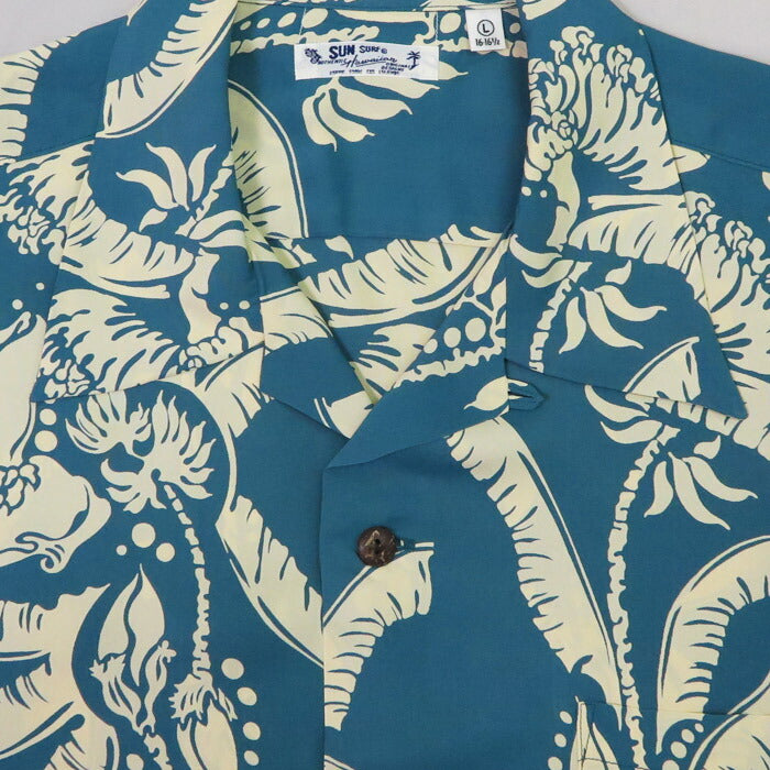 サンサーフ SUN SURF เสื้อฮาวายแขนสั้นผ้าเรยอนซาตินลาย "HONEYSUCKLE" HALE HAWAII, ROYAL HAWAIIAN SS39413