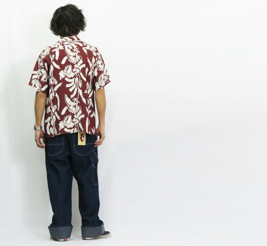 サンサーフ SUN SURF เสื้อฮาวายแขนสั้นผ้าเรยอนซาตินลาย "HONEYSUCKLE" HALE HAWAII, ROYAL HAWAIIAN SS39413