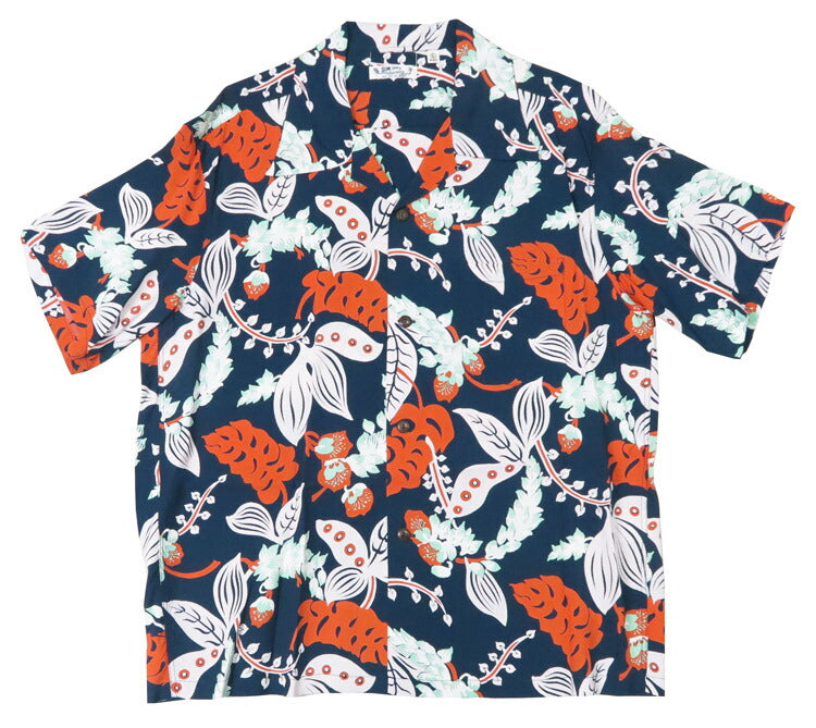 サンサーフ SUN SURF เสื้อเชิ้ตฮาวายแขนสั้น เรยอนผ้าซาตินลื่น ลาย "SHELL GINGER" DISTINCTIVE SPORTSWEAR อโลฮ่าเชิ้ต SS39423