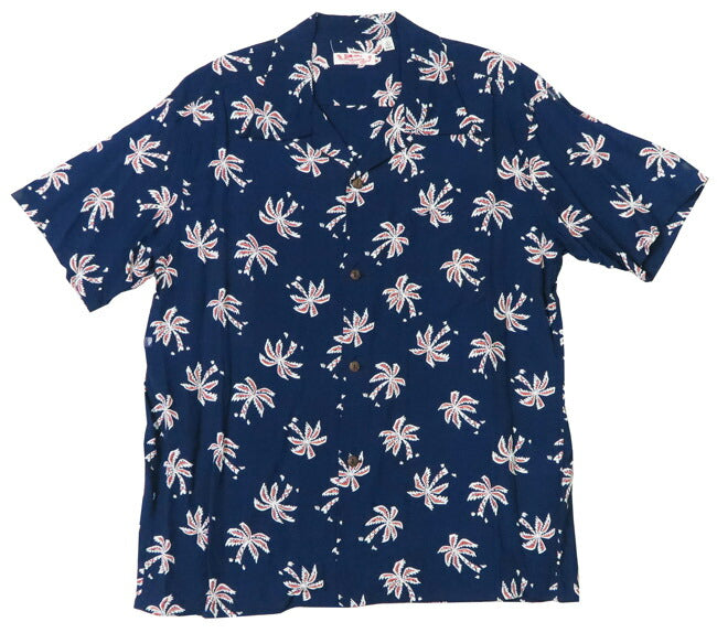 サンサーフ SUN SURF Camisa hawaiana de rayón satinado manga corta "SCATTERED PALMTREE" NATIONAL Aloha SS39427
