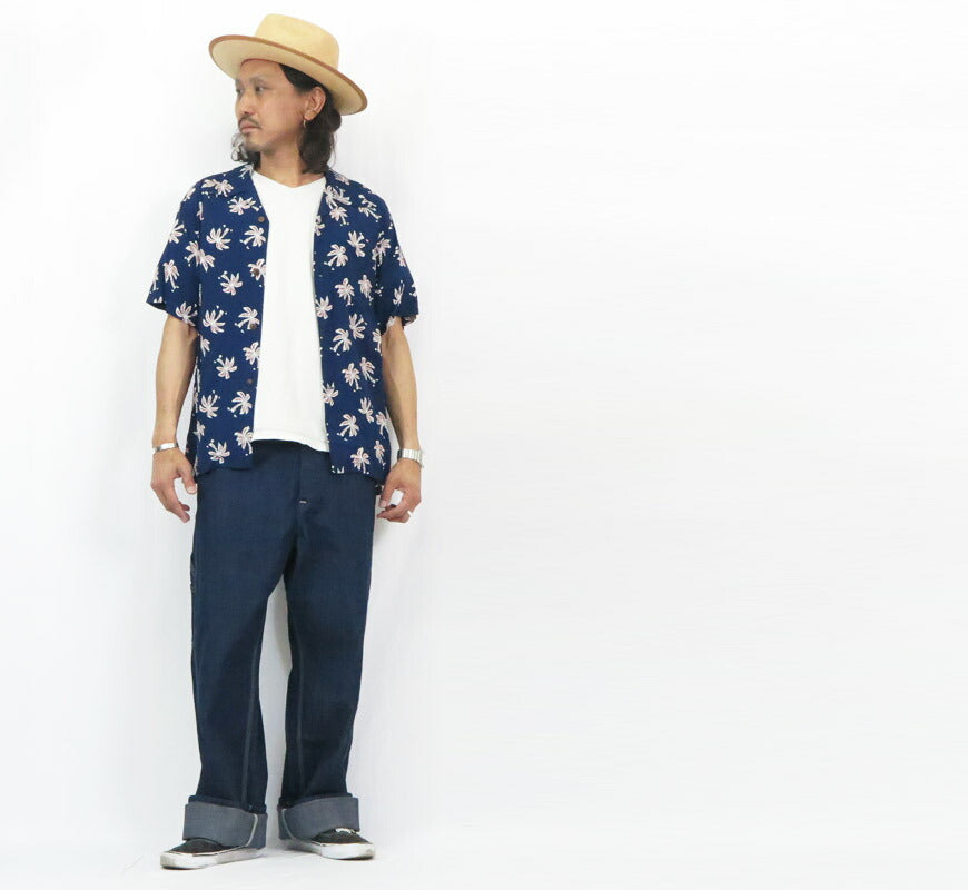 サンサーフ SUN SURF Camisa hawaiana de rayón satinado manga corta "SCATTERED PALMTREE" NATIONAL Aloha SS39427