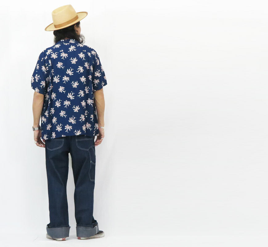 サンサーフ SUN SURF Camisa hawaiana de rayón satinado manga corta "SCATTERED PALMTREE" NATIONAL Aloha SS39427