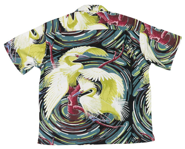 サンサーフ SUN SURF เสื้อเชิ้ตฮาวายแขนสั้นผ้าฝ้าย 「PAIR OF HERON」 HATA DRY GOODS STORE SPECIAL EDITION เสื้ออะโลฮา รุ่นพิเศษ SS39480