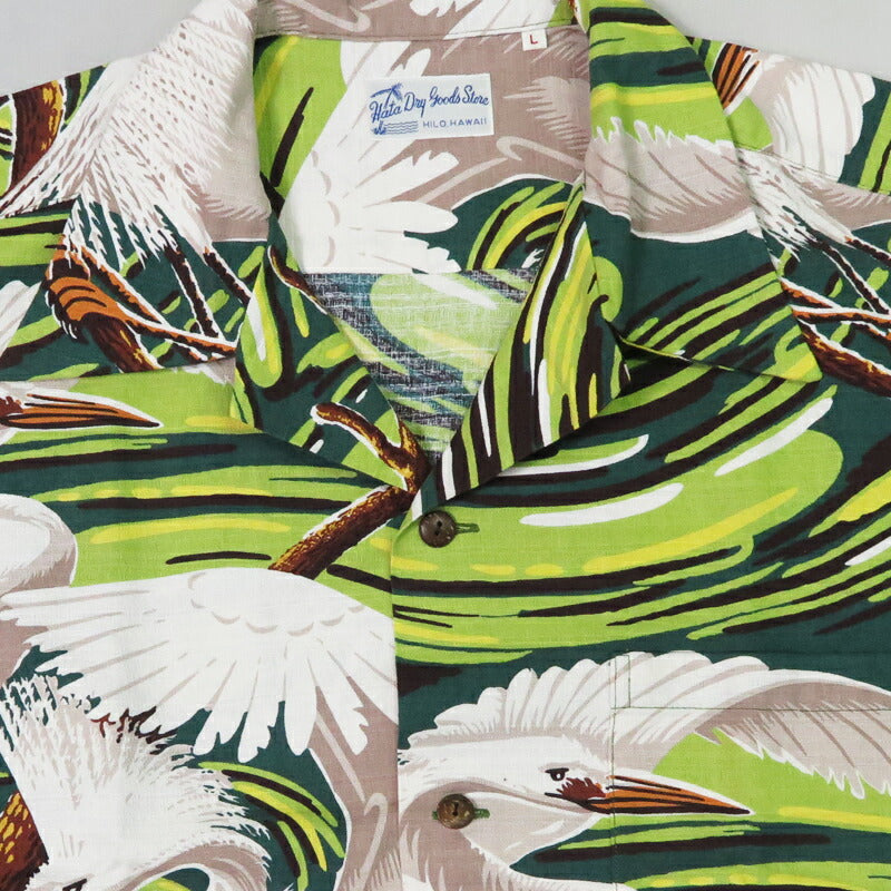 サンサーフ SUN SURF เสื้อเชิ้ตฮาวายแขนสั้นผ้าฝ้าย 「PAIR OF HERON」 HATA DRY GOODS STORE SPECIAL EDITION เสื้ออะโลฮา รุ่นพิเศษ SS39480