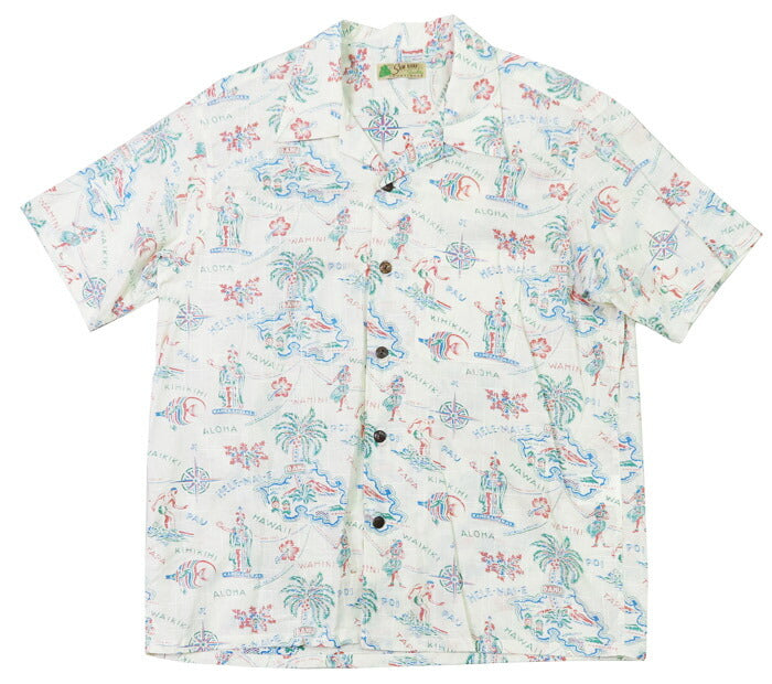サンサーフ SUN SURF 半袖 コットン/リネン オープンカラーシャツ 「HELE-MAI-E」 ハワイアンシャツ アロハシャツ SS39501