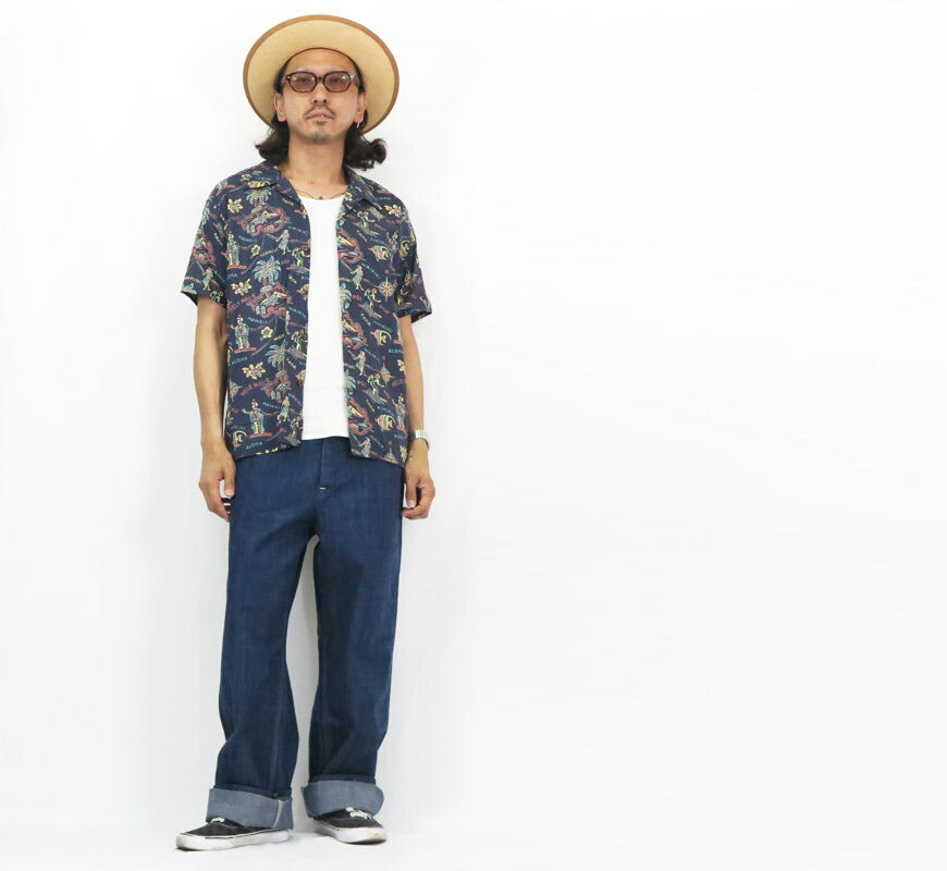 サンサーフ SUN SURF 半袖 コットン/リネン オープンカラーシャツ 「HELE-MAI-E」 ハワイアンシャツ アロハシャツ SS39501