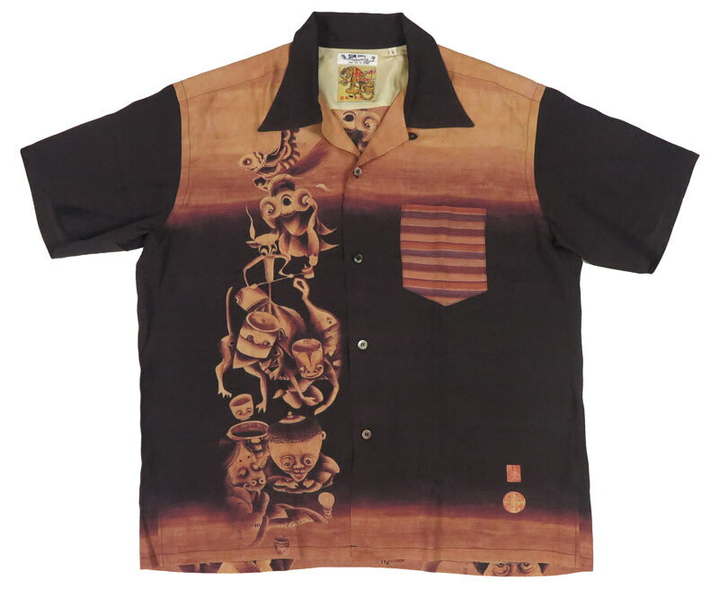 ซันเซิร์ฟ SUN SURF × อิโตะ จาคุโชว์ เสื้อเชิ้ตฮาวายแขนสั้น ผ้ารยอน ลาย "ฟุสึมะกามิซึ" ลายญี่ปุ่น รุ่นพิเศษ เสื้ออะโลฮา SS39533