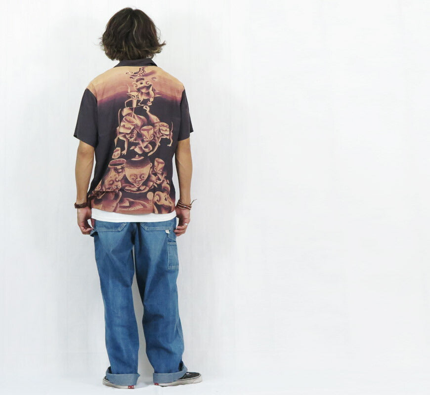 ซันเซิร์ฟ SUN SURF × อิโตะ จาคุโชว์ เสื้อเชิ้ตฮาวายแขนสั้น ผ้ารยอน ลาย "ฟุสึมะกามิซึ" ลายญี่ปุ่น รุ่นพิเศษ เสื้ออะโลฮา SS39533
