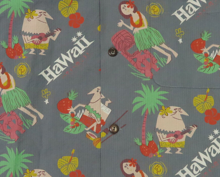 サンサーフ SUN SURF 半袖 コットンシアサッカー ハワイアンシャツ TRIP TO HAWAII by 柳原良平 with MOOKIE SS39537
