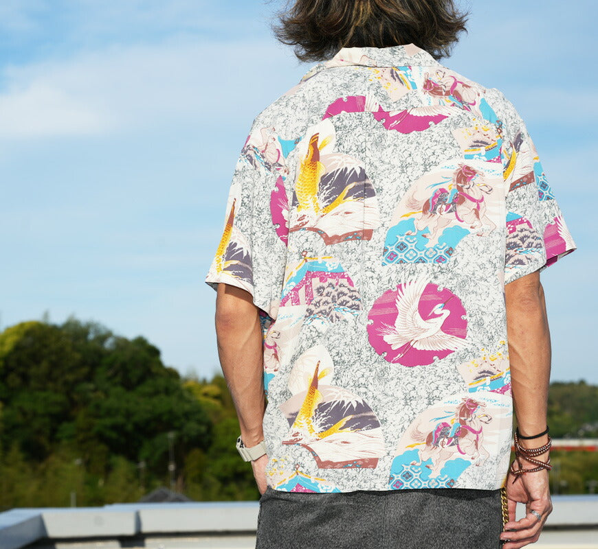サンサーフ SUN SURF เสื้ออะโลฮาแขนสั้นผ้าเรยอนคิริเมน “JAPANESE QUAINT DESIGN” SS39614 【คอลเลกชันฤดูใบไม้ผลิ/ฤดูร้อน 2026】