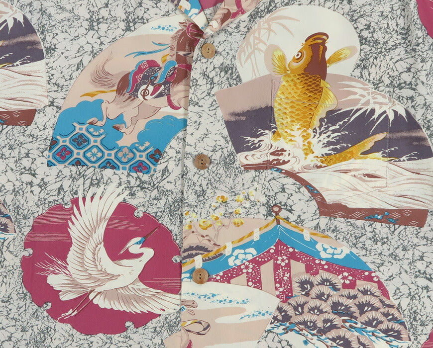 サンサーフ SUN SURF เสื้ออะโลฮาแขนสั้นผ้าเรยอนคิริเมน “JAPANESE QUAINT DESIGN” SS39614 【คอลเลกชันฤดูใบไม้ผลิ/ฤดูร้อน 2026】