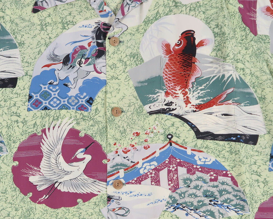 サンサーフ SUN SURF เสื้ออะโลฮาแขนสั้นผ้าเรยอนคิริเมน “JAPANESE QUAINT DESIGN” SS39614 【คอลเลกชันฤดูใบไม้ผลิ/ฤดูร้อน 2026】