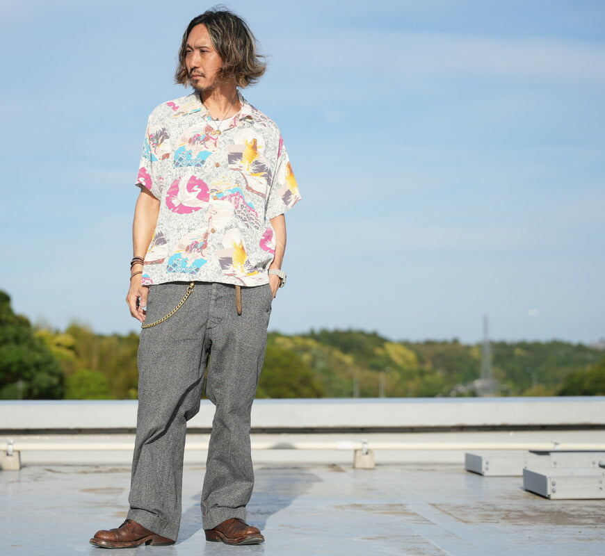 サンサーフ SUN SURF เสื้ออะโลฮาแขนสั้นผ้าเรยอนคิริเมน “JAPANESE QUAINT DESIGN” SS39614 【คอลเลกชันฤดูใบไม้ผลิ/ฤดูร้อน 2026】