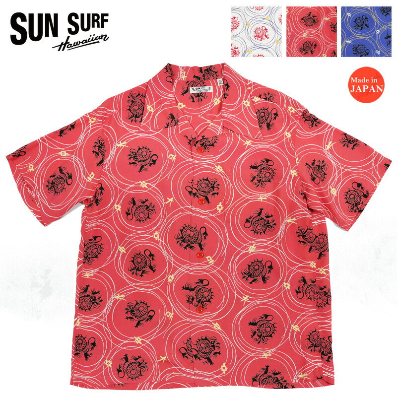 Sun Surf SUN SURF Kurzarm Rayon-Habutae Hawaiianisches Hemd „DRAGON GRID“ Aloha-Hemd SS39617 【Frühjahr/Sommer 2026 Neuerscheinung】