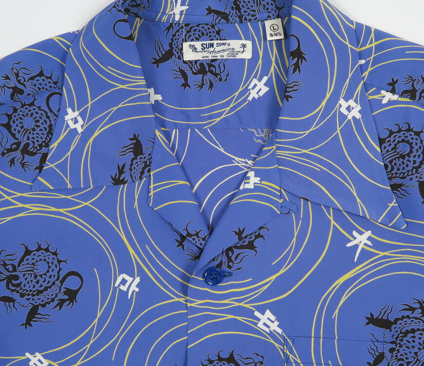 Sun Surf SUN SURF Kurzarm Rayon-Habutae Hawaiianisches Hemd „DRAGON GRID“ Aloha-Hemd SS39617 【Frühjahr/Sommer 2026 Neuerscheinung】