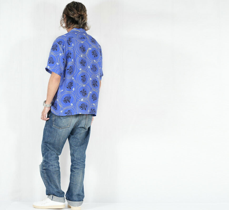 Sun Surf SUN SURF Kurzarm Rayon-Habutae Hawaiianisches Hemd „DRAGON GRID“ Aloha-Hemd SS39617 【Frühjahr/Sommer 2026 Neuerscheinung】