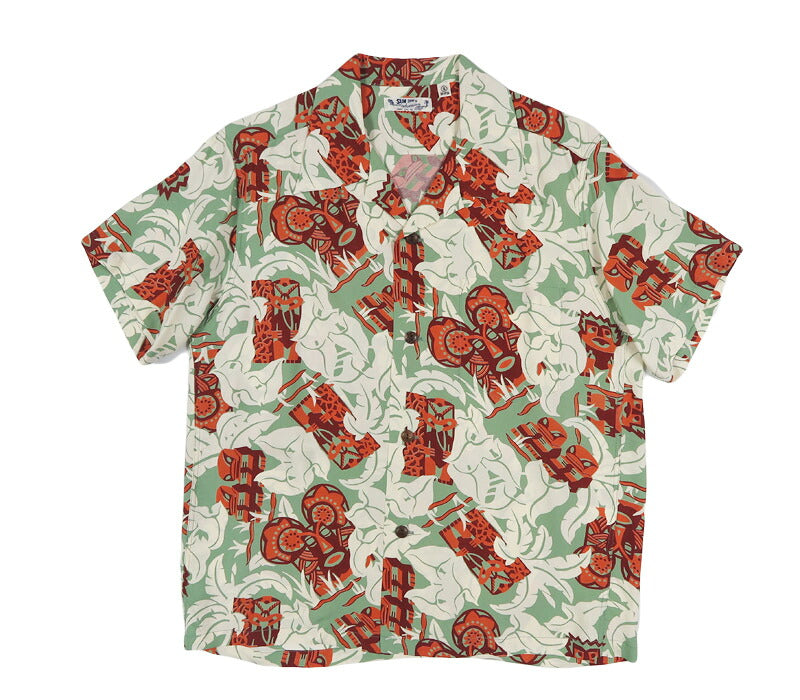 Sun Surf SUN SURF Chemise hawaïenne manches courtes en rayonne satinée “FUN ISLAND” Chemise aloha SS39628 【Nouvelle collection printemps-été 2026】