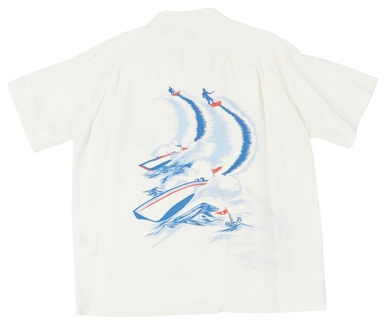 サンサーフ SUN SURF เสื้ออะโลฮาแขนสั้นผ้าเรยอนฮาบุตาเอะ “WATER SKIING” SS39630 【คอลเลกชันฤดูใบไม้ผลิ/ฤดูร้อน 2026】